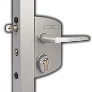 KLAMKA ZAMEK PRZEMYSŁOWY LOCINOX OBUDOWA ALU MECHANIZM INOX NA PROFIL 60x60