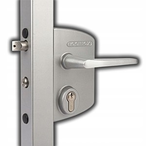 KLAMKA ZAMEK PRZEMYSŁOWY LOCINOX ALU OBUDOWA MECHANIZM INOX NA PROFIL 40x40