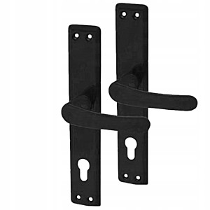 KLAMKA DO ZAMKÓW BRAMOWYCH BRAMOWA NA WKŁADKĘ ANTYKOROZYJNA CZARNA 90MM