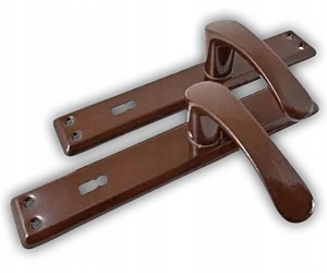 KLAMKA DO ZAMKÓW BRAMOWYCH BRAMOWA NA KLUCZ ANTYKOROZYJNA BRĄZOWA 90MM