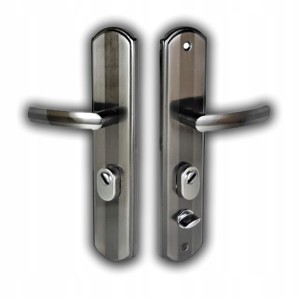 KLAMKA SZEROKA DO DRZWI CHIŃSKICH NIKIEL BRĄZOWIONY LEWA KOMPLET