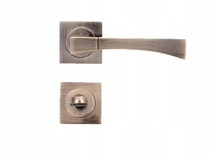 KLAMKA DRZWIOWA SZYLD DOLNY WC PATYNA CUBA ZESTAW