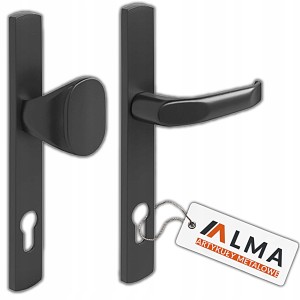 KLAMKO UCHWYT NA WKŁADKĘ WĄSKI 72/32mm CZARNY KLAMKA + UCHWYT MALOWANA