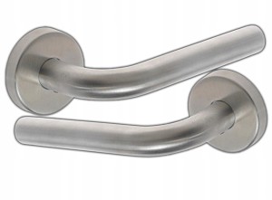 KLAMKA DRZWIOWA DO DRZWI Z TARCZKĄ OKRĄGŁĄ T-8mm STAL NIERDZEWNA KOMPLET