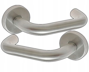 KLAMKA DRZWIOWA DO DRZWI INOX Z TARCZKĄ OKRĄGŁĄ T-9mm STAL NIERDZEWNA KPL