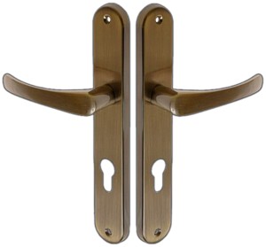 KLAMKA DRZWIOWA DO DRZWI CLASSIC DŁUGI SZYLD NA WKŁADKĘ 90 PATYNA