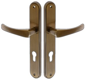 KLAMKA DRZWIOWA DO DRZWI CLASSIC DŁUGI SZYLD NA WKŁADKĘ 72 PATYNA