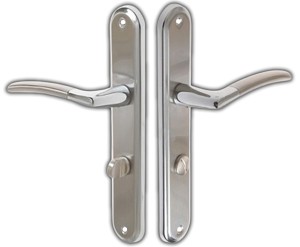 KLAMKA DRZWIOWA DO DRZWI WYTRZYMAŁA LARIX 72 SZYLD WC NIKIEL SATYNA