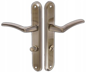 KLAMKA DRZWIOWA DO DRZWI WYTRZYMAŁA 72 SZYLD WC LARIX PATYNA