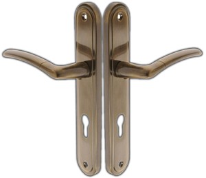 KLAMKA DRZWIOWA DO DRZWI WYTRZYMAŁA 72 SZYLD NA WKŁADKĘ LARIX PATYNA