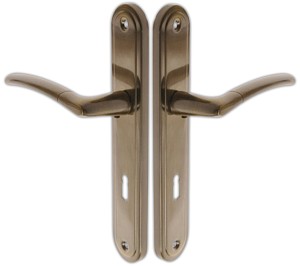 KLAMKA DRZWIOWA DO DRZWI WYTRZYMAŁA 72 SZYLD NA KLUCZ LARIX PATYNA