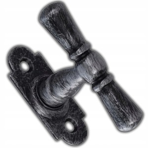 KLAMECZKA OKIENNA KLAMKA METALOWA DO OKNA 2 RAMIENNA CZARNA SATYNA