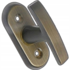 KLAMECZKA OKIENNA KLAMKA DO OKNA 2 RAMIENNA PATYNA Z TRZPIENIEM METALOWA