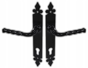 KLAMKA DRZWIOWA OZDOBNA DO DRZWI FURTEK I BRAM LILIA 72 NA WKŁADKĘ CZARNA