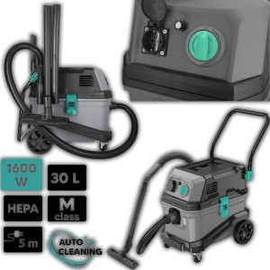 ODKURZACZ BUDOWLANY Z AUTOTRZĄSACZEM 1600W 30L HEPA M-CLASS ZESTAW AKCESORI