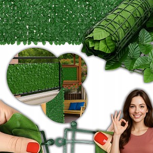 SZTUCZNY ŻYWOPŁOT BLUSZCZ NA OGRODZENIE ŚCIANĘ BALKON SIATKA 3x1m OZDOBNY