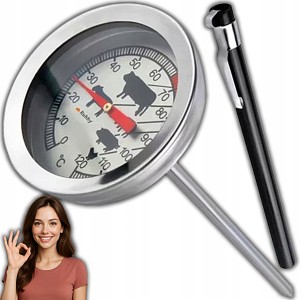 TERMOMETR KUCHENNY DO MIĘSA DO WĘDZARNI WĘDLIN Z SONDĄ GOTOWANIA WĘDZENIA