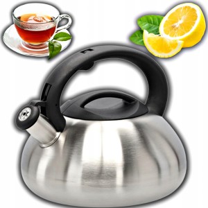 CZAJNIK NA GAZ INDUKCJIE Z GWIZDKIEM ZE STALI NIERDZEWNEJ INOX 2,5L BOWL