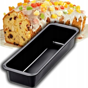 BLACHA DO PIECZENIA KEKSÓWKA TŁOCZONA 35X11CM Z WARSTWĄ NON-STICK CZARNA