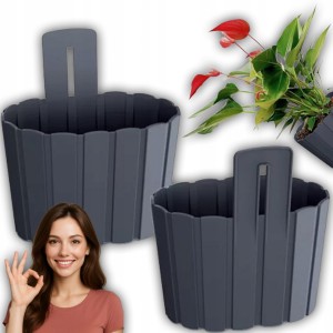 DONICZKA ŚCIENNA NA ŚCIANĘ SKRZYNKA 194 mm ANTRACYT 2.2L STYLOWA