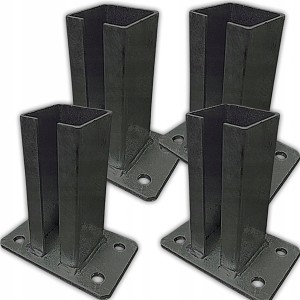 4x PODSTAWA STOPKA DO SŁUPKA BRAMOWEGO/OGRODZONIOWEGO MALOWANA GRAFIT 60x60