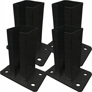 4x PODSTAWA STOPKA SŁUPKA BRAMOWEGO OGRODZONIOWEGO MALOWANA CZARNA 100x100