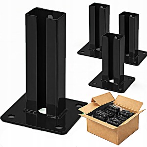 PODSTAWA SŁUPKA OGRODZENIA PANELOWEGO STOPKA 60X40 CZARNY KOMPLET 4 SZTUK