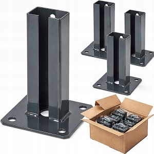 PODSTAWA SŁUPKA OGRODZENIA PANELOWEGO STOPKA 60X40 GRAFIT KOMPLET 4 SZTUK