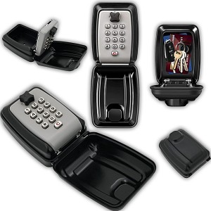 SEJFY SEJF MAŁY DOMOWY NA ŚCIANĘ SZYFR KOD PRZYCISKOWY 120x90x5.5cm CZARNY