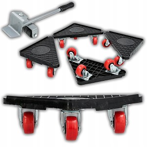 ZESTAW ROLKI DO PRZESUWANIA TRANSPORTU MEBLI TRANSPORTER GABARYTÓW DO 200KG