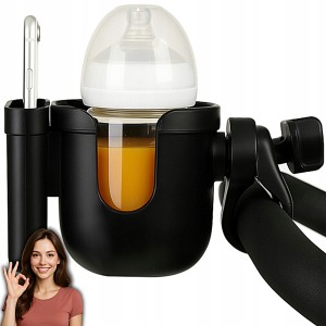 UCHWYT NA KUBEK TELEFON BUTELKĘ DO WÓZKA DZIECIĘCEGO SPACERÓWKI OBROTOWY