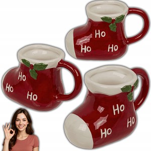 ŚWIĄTECZNY KUBEK W KSZTAŁCIE BUTA HO HO HO 300ml IDEALNY NA PREZENT