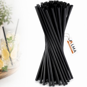50x SŁOMKA SŁOMKI CZARNE PLASTIKOWE WIELORAZOWE DO NAPOJÓW DRINKÓW PROSTE