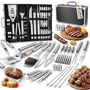 ZESTAW DO GRILLA PRZYBORY AKCESORIA NA GRILL SZTUĆCE DO GRILLOWANIA WALIZKA