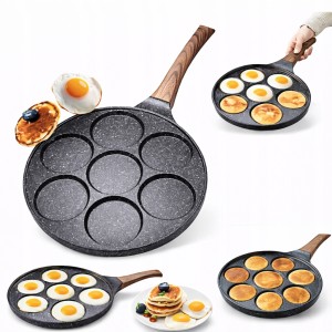PATELNIA DO JAJEK PLACKÓ GRANITOWA MOCNA UNIWERSALNA 26cm 7 OTWORÓW FI 8cm