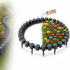 4x PALISADA OGRODOWA SZARA OBRZEŻE TRAWNIKA GRZĄDKI BORDER PŁOTEK 220cm
