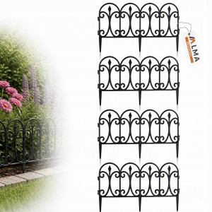 4x PŁOTEK OGRODOWY PLASTIKOWY CZARNY BORDER PALISADA OBRZEŻE TRAWNIKA 240cm
