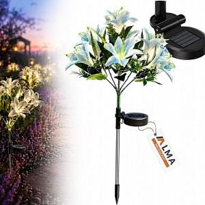 LAMPA SOLARNA OGRODOWA WBIJANA KWIAT LILII LILIA OZDOBNA KWIATY LED SOLARNE