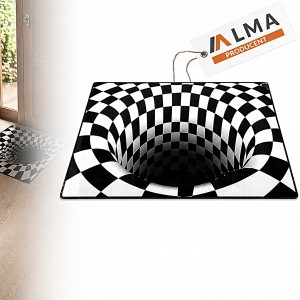 CHODNIK DYWANIK MATA WYCIERACZKA Z EFEKTEM 3D ILUZIA BIAŁA DZIURA 60x40cm