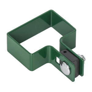 Obejma początkowa kompletna do montażu paneli ogrodzeniowych na słupku.