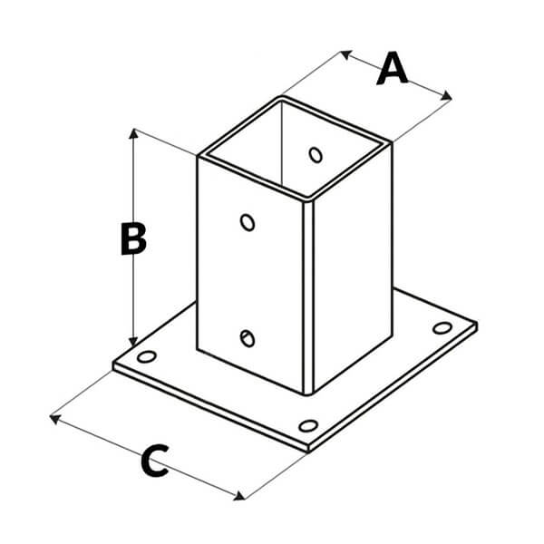 podstawa slupa 120x120 przykrecana